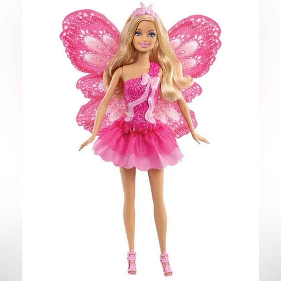 Barbie Fairy Doll Butterfly Wings New in Box Pink Bow Fairy Tale Girls Toy 2012 - Picture 1 of 9